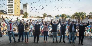Manzur encabezó un acto en el Monumental.