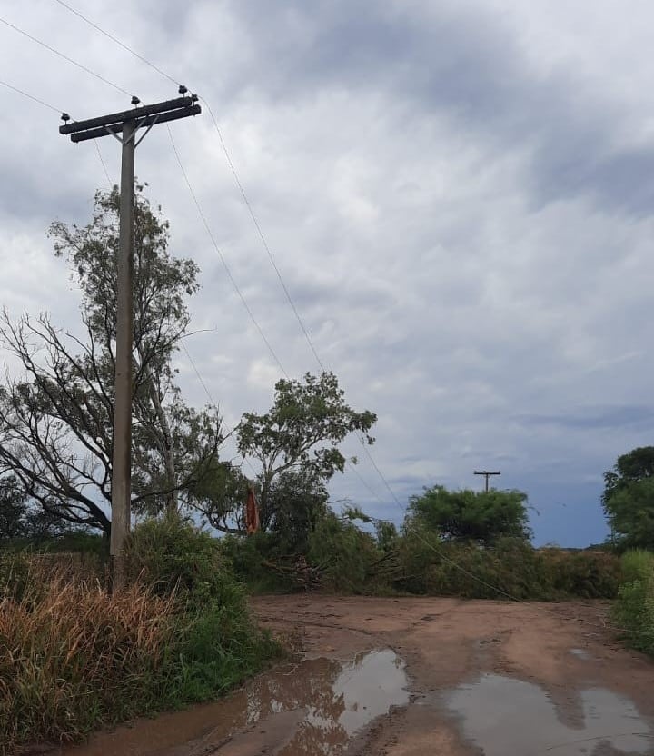 Fuerte temporal de viento y granizo afectó viviendas y diferentes servicios en Arroyito