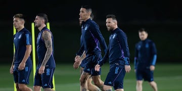 Entrenamiento de la selección Argentina antes del partido contra Croacia en el Mundial de Qatar