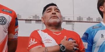 Argentinos Juniors y un emotivo homenaje a Diego Maradona por su cumpleaños. (Foto: Captura)