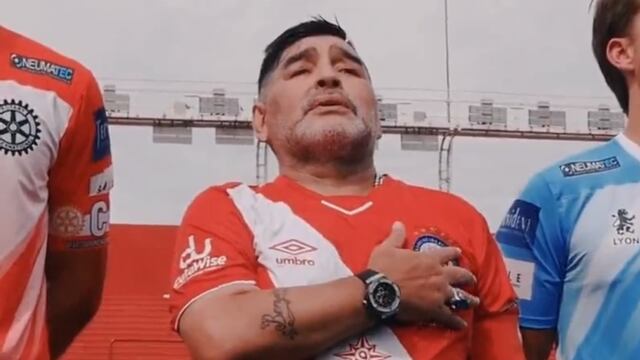 Argentinos Juniors y un emotivo homenaje a Diego Maradona por su cumpleaños. (Foto: Captura)