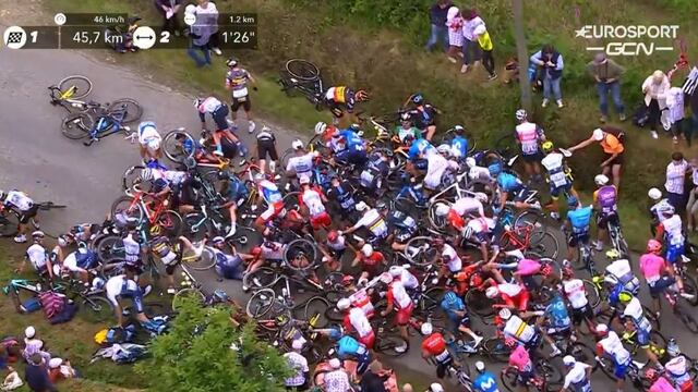 La caída masiva en el Tour de Francia (Euro Sports)