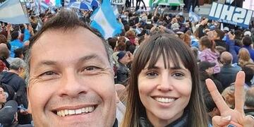 Romina Uhrig y Walter Festa.