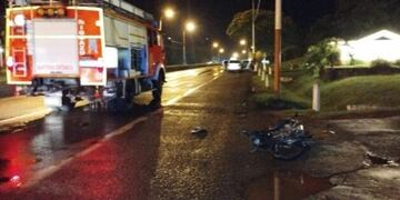 Falleció un motociclista en Puerto Iguazú tras un choque frontal.
