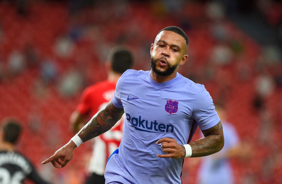 Memphis Depay anotó el empate del Barcelona ante Athletic Bilbao y festejó como Lionel Messi
