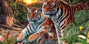 Acertijo visual: ¿cuántos tigres se esconden en la imagen? .